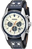 Buy Shop Fossil Coachman Chronograph White Dial Blue Leather Strap Watch for Men - CH3051 USA Online