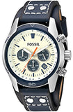 Buy Shop Fossil Coachman Chronograph White Dial Blue Leather Strap Watch for Men - CH3051 USA Online
