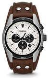 Buy Shop Fossil Coachman Chronograph White Dial Brown Leather Strap Watch for Men - CH2890 USA Online