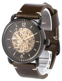Buy Shop Fossil Commuter Automatic Black Dial Brown Leather Strap Watch for Men - ME3158 USA Online