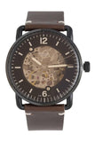 Buy Shop Fossil Commuter Automatic Black Dial Brown Leather Strap Watch for Men - ME3158 USA Online