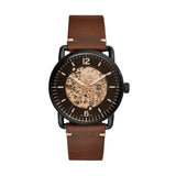 Buy Shop Fossil Commuter Automatic Black Dial Brown Leather Strap Watch for Men - ME3158 USA Online