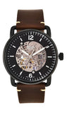 Buy Shop Fossil Commuter Automatic Black Dial Brown Leather Strap Watch for Men - ME3158 USA Online
