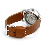 Buy Shop Fossil Commuter Automatic Skeleton Blue Dial Brown Leather Strap Watch for Men - ME3159 USA Online