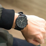Buy Shop Fossil Commuter Black Dial Black Leather Strap Watch for for Men - FS5504 USA Online