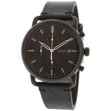 Buy Shop Fossil Commuter Black Dial Black Leather Strap Watch for for Men - FS5504 USA Online