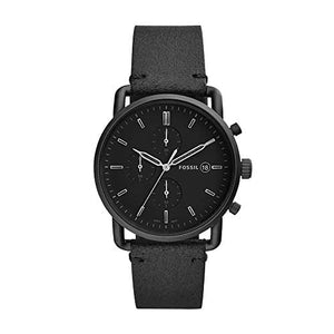 Buy Shop Fossil Commuter Black Dial Black Leather Strap Watch for for Men - FS5504 USA Online