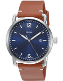 Buy Shop Fossil Commuter Blue Dial Blue Leather Strap Watch for Men - FS5325 USA Online