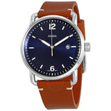 Buy Shop Fossil Commuter Blue Dial Blue Leather Strap Watch for Men - FS5325 USA Online