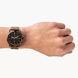 Buy Shop Fossil Commuter Chronograph Black Dial Brown Leather Strap Watch for Men - FS5403 USA Online
