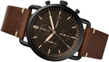 Buy Shop Fossil Commuter Chronograph Black Dial Brown Leather Strap Watch for Men - FS5403 USA Online