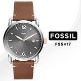 Buy Shop Fossil Commuter Grey Dial Brown Leather Strap Watch for Men - FS5417 USA Online