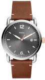 Buy Shop Fossil Commuter Grey Dial Brown Leather Strap Watch for Men - FS5417 USA Online