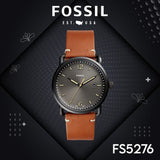 Buy Shop Fossil Commuter Three Hand Date Black Dial Brown Leather Strap Watch for Men - FS5276 USA Online