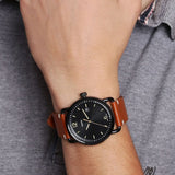 Buy Shop Fossil Commuter Three Hand Date Black Dial Brown Leather Strap Watch for Men - FS5276 USA Online