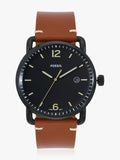 Buy Shop Fossil Commuter Three Hand Date Black Dial Brown Leather Strap Watch for Men - FS5276 USA Online