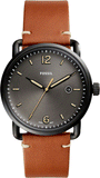 Buy Shop Fossil Commuter Three Hand Date Black Dial Brown Leather Strap Watch for Men - FS5276 USA Online