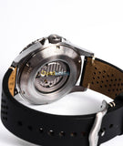Buy Shop Fossil Crewmaster Sports Automatic Black Dial Black Leather Strap Watch for Men - ME3148 USA Online
