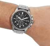 Buy Shop Fossil Dean Chronograph Black Dial Black Steel Strap Watch for Men - FS4721 USA Online