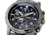 Buy Shop Fossil Dean Chronograph Black Dial Black Steel Strap Watch for Men - FS4721 USA Online