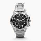 Buy Shop Fossil Dean Chronograph Black Dial Silver Steel Strap Watch for Men - FS4542 USA Online
