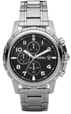 Buy Shop Fossil Dean Chronograph Black Dial Silver Steel Strap Watch for Men - FS4542 USA Online