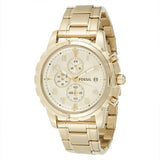 Buy Shop Fossil Dean Chronograph Champagne Dial Gold Steel Strap Watch for Men - FS4867 USA Online