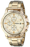 Buy Shop Fossil Dean Chronograph Champagne Dial Gold Steel Strap Watch for Men - FS4867 USA Online