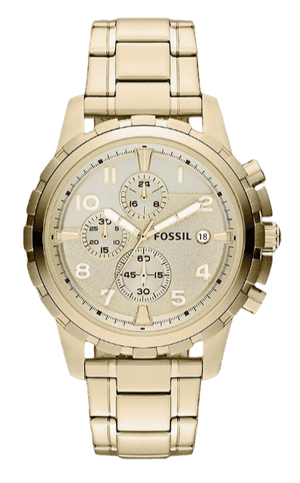 Buy Shop Fossil Dean Chronograph Champagne Dial Gold Steel Strap Watch for Men - FS4867 USA Online
