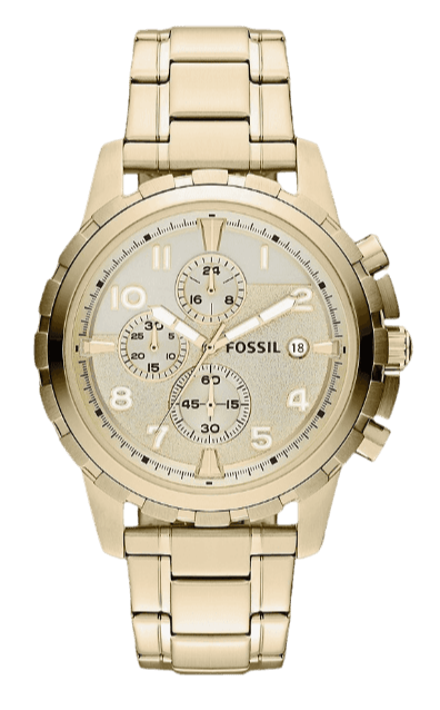 Buy Shop Fossil Dean Chronograph Champagne Dial Gold Steel Strap Watch for Men - FS4867 USA Online