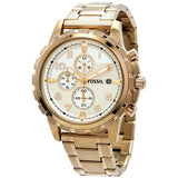 Buy Shop Fossil Dean Chronograph Champagne Dial Gold Steel Strap Watch for Men - FS4867 USA Online