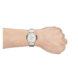 Buy Shop Fossil Dean Chronograph White Dial Silver Steel Strap Watch for Men - FS4795 USA Online