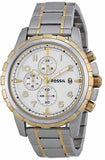 Buy Shop Fossil Dean Chronograph White Dial Silver Steel Strap Watch for Men - FS4795 USA Online