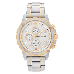 Buy Shop Fossil Dean Chronograph White Dial Silver Steel Strap Watch for Men - FS4795 USA Online