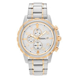 Buy Shop Fossil Dean Chronograph White Dial Silver Steel Strap Watch for Men - FS4795 USA Online