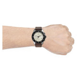 Buy Shop Fossil Dillinger Chronograph White Dial Brown Leather Strap Watch for Men - FS5674 USA Online