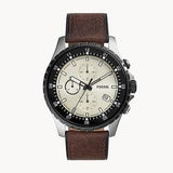 Buy Shop Fossil Dillinger Chronograph White Dial Brown Leather Strap Watch for Men - FS5674 USA Online