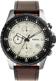 Buy Shop Fossil Dillinger Chronograph White Dial Brown Leather Strap Watch for Men - FS5674 USA Online