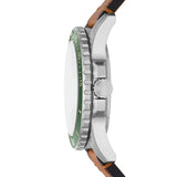 Buy Shop Fossil Dillinger Luggage Chronograph Green Dial Brown Leather Strap Watch for Men - FS5734 USA Online