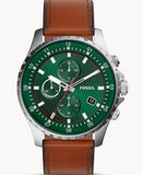 Buy Shop Fossil Dillinger Luggage Chronograph Green Dial Brown Leather Strap Watch for Men - FS5734 USA Online