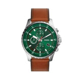 Buy Shop Fossil Dillinger Luggage Chronograph Green Dial Brown Leather Strap Watch for Men - FS5734 USA Online