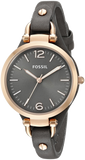 Buy Shop Fossil Georgia Smoke Grey Dial Grey Leather Strap Watch for Women - ES3077 USA Online