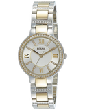Buy Shop Fossil Virginia Silver Dial Two Tone Steel Strap Watch for Women - ES3503 USA Online