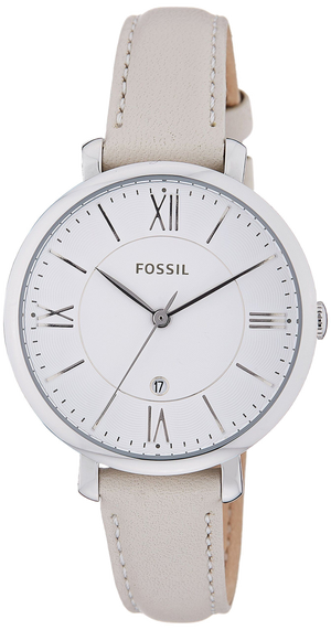 Buy Shop Fossil Jacqueline White Dial Beige Leather Strap Watch for Women - ES3793 USA Online