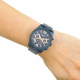 Buy Shop Fossil Perfect Boyfriend Multifunction Blue Dial Blue Steel Strap Watch for Women - ES4093 USA Online