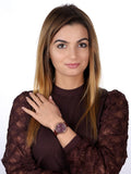 Buy Shop Fossil Jacqueline Burgundy Dial Burgundy Leather Strap Watch for Women - ES4099 USA Online