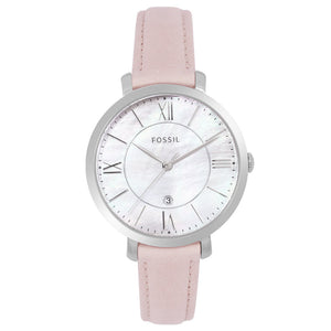 Buy Shop Fossil Jacqueline Blush Mother of Pearl Dial Pink Leather Strap Watch for Women - ES4151 USA Online