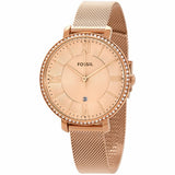 Buy Shop Fossil Jacqueline Quartz Rose Gold Dial Rose Gold Mesh Strap Watch for Women - ES4628 USA Online