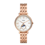 Buy Shop Fossil Jacqueline Analog Moonphase Mother of Pearl White Dial Rose Gold Steel Strap Watch for Women - ES5165 USA Online