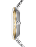 Buy Shop Fossil Jacqueline Analog Moonphase Mother of Pearl White Dial Two Tone Steel Strap Watch for Women - ES5166 USA Online